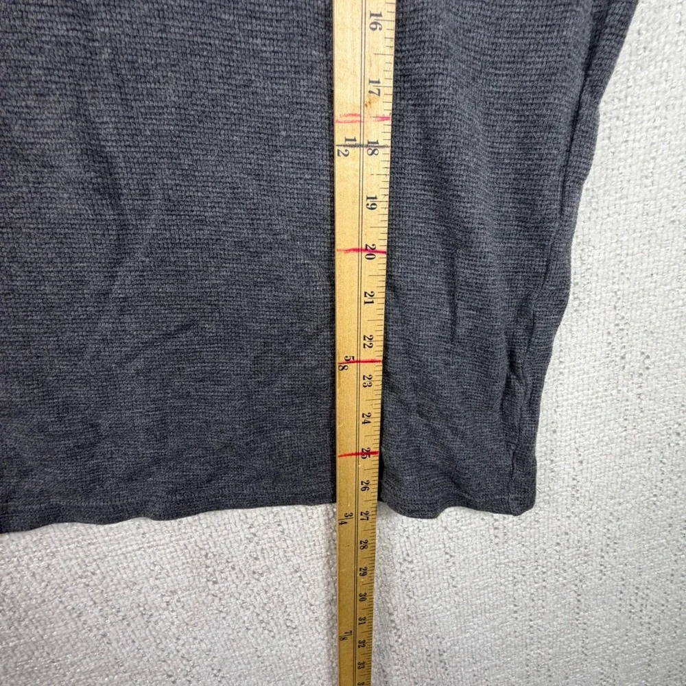 Polo Ralph Lauren Mens Waffle Knit Thermal Long Sleeve Shirt Charcoal Grey Logo